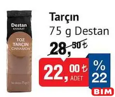 DESTAN TARÇIN 75 G fiyat ve kampanya bilgisi